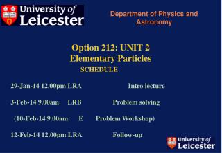 Option 212: UNIT 2 Elementary Particles