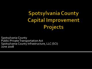 Spotsylvania County Capital Improvement Projects