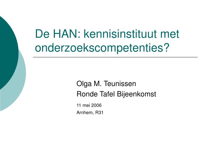 de han kennisinstituut met onderzoekscompetenties