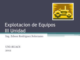 explotacion de equipos iii unidad