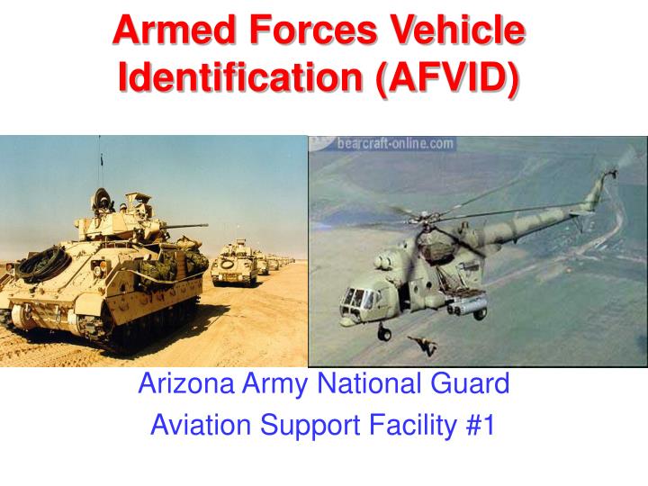 armed forces vehicle identification afvid