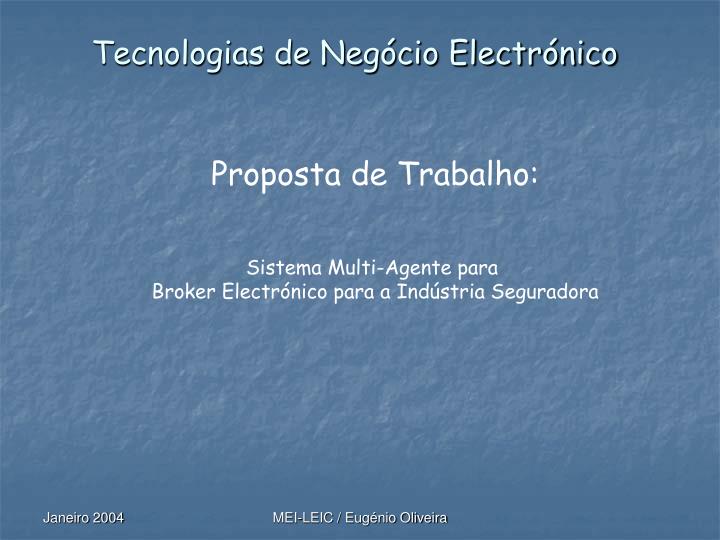 tecnologias de neg cio electr nico