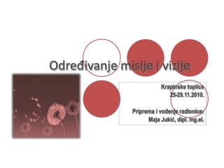 odre ivanje misije i vizije