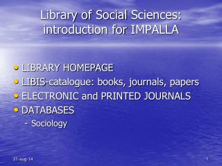 Library of Social Sciences: introduction for IMPALLA