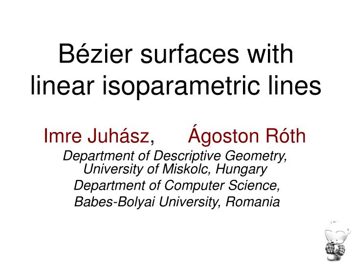 b zier surfaces with linear isoparametric lines