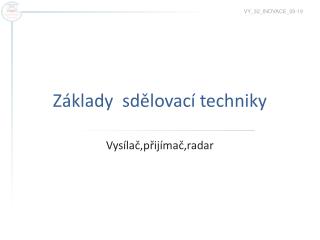 z klady sd lovac techniky