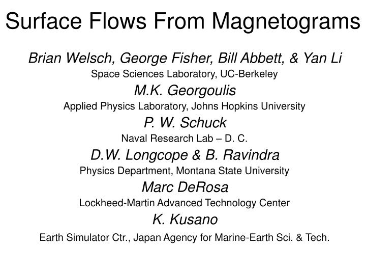 surface flows from magnetograms