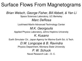 Surface Flows From Magnetograms