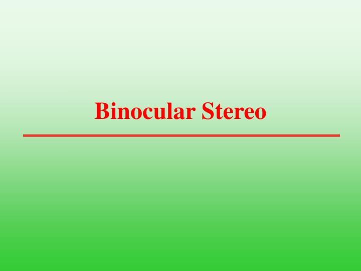 binocular stereo