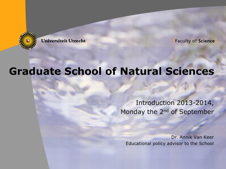 graduate school of natural sciences
