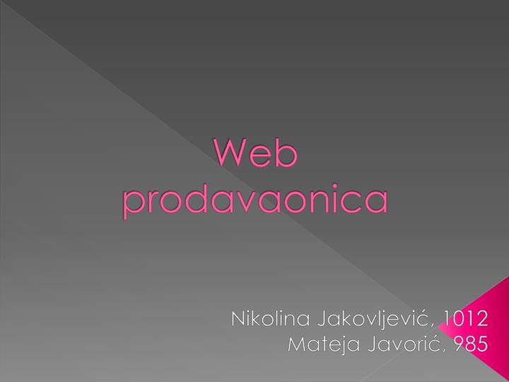 web prodavaonica