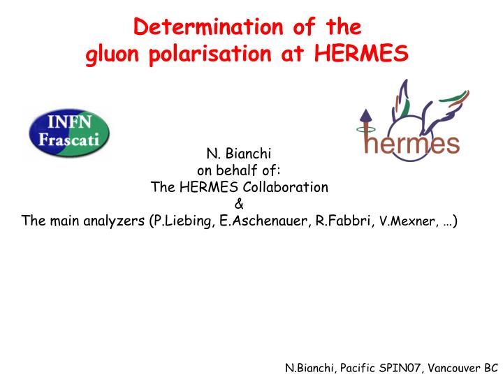 determination of the gluon polarisation at hermes