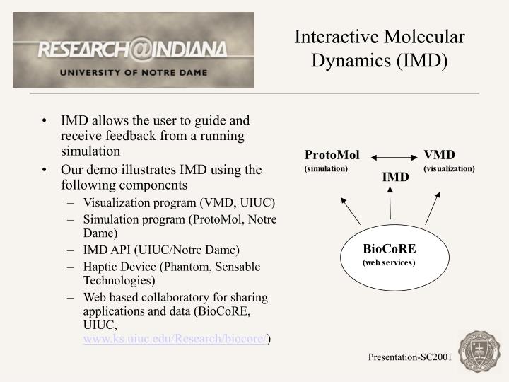 interactive molecular dynamics imd
