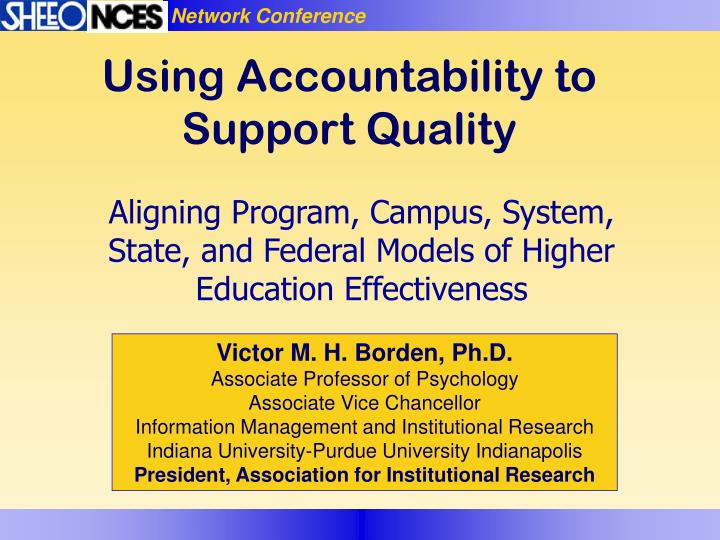 using accountability to support quality