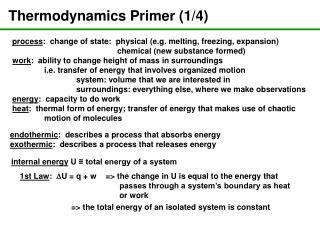 Thermodynamics Primer (1/4)