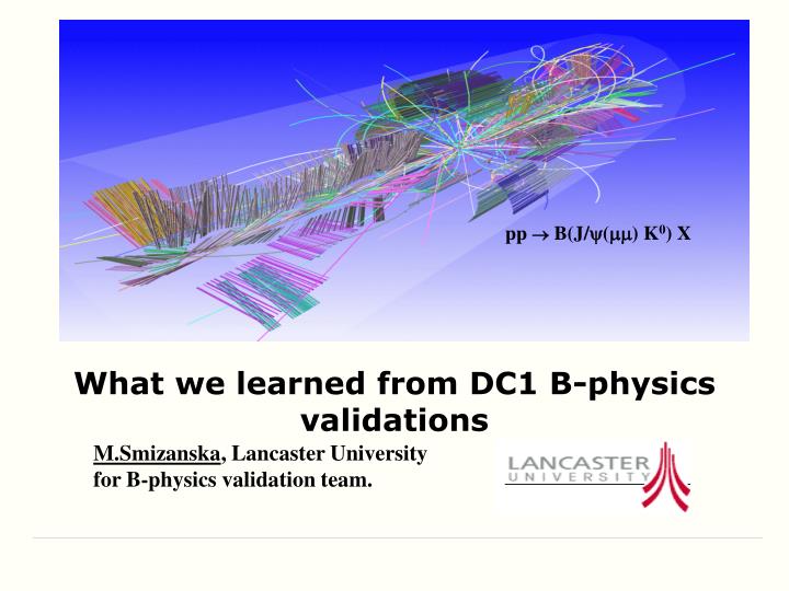 what we learned from dc1 b physics validations