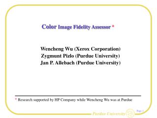 Color Image Fidelity Assessor *