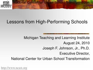 Lessons from High-Performing Schools