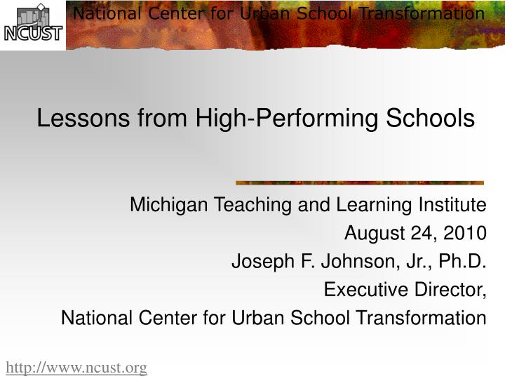 lessons from high performing schools
