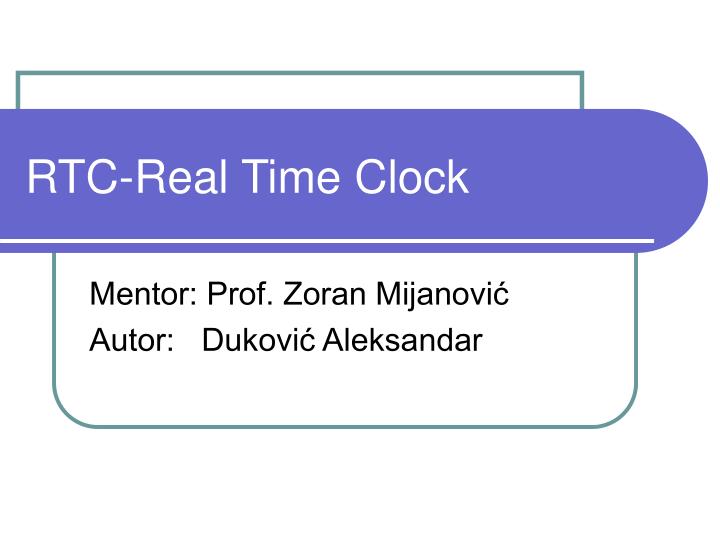 rtc real time clock