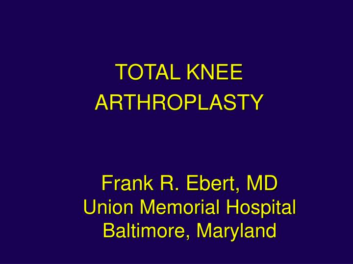 frank r ebert md union memorial hospital baltimore maryland