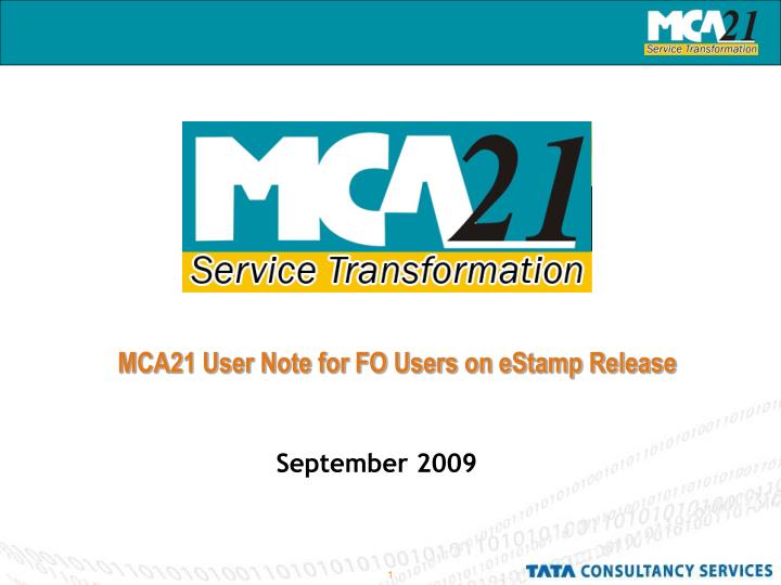 mca21 user note for fo users on estamp release