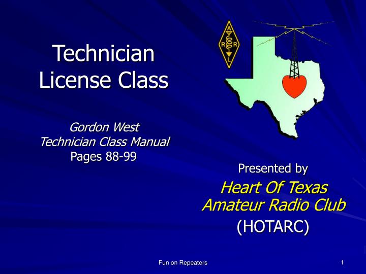 technician license class gordon west technician class manual pages 88 99