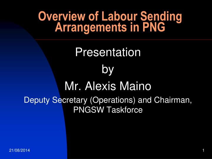 overview of labour sending arrangements in png