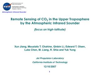 Remote Sensing of CO 2 in the Upper Troposphere by the Atmospheric Infrared Sounder