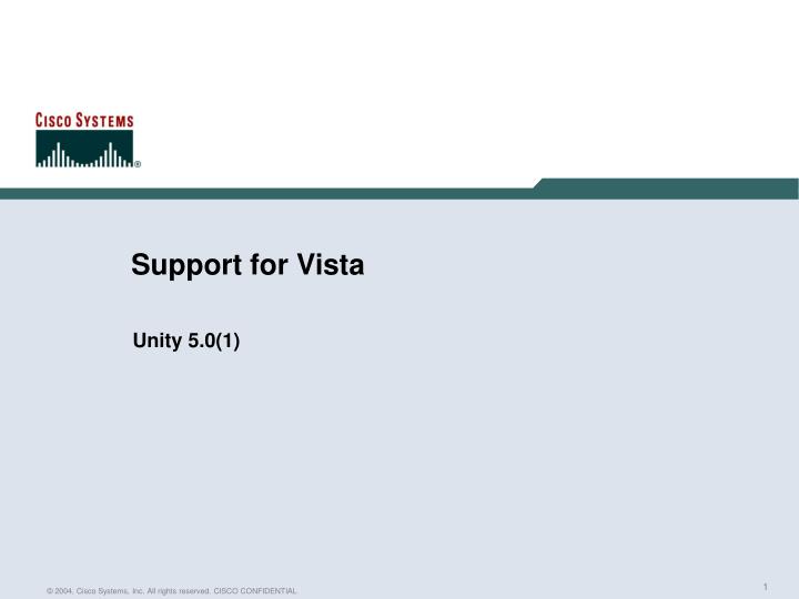 support for vista