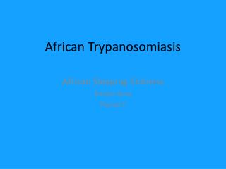 African Trypanosomiasis