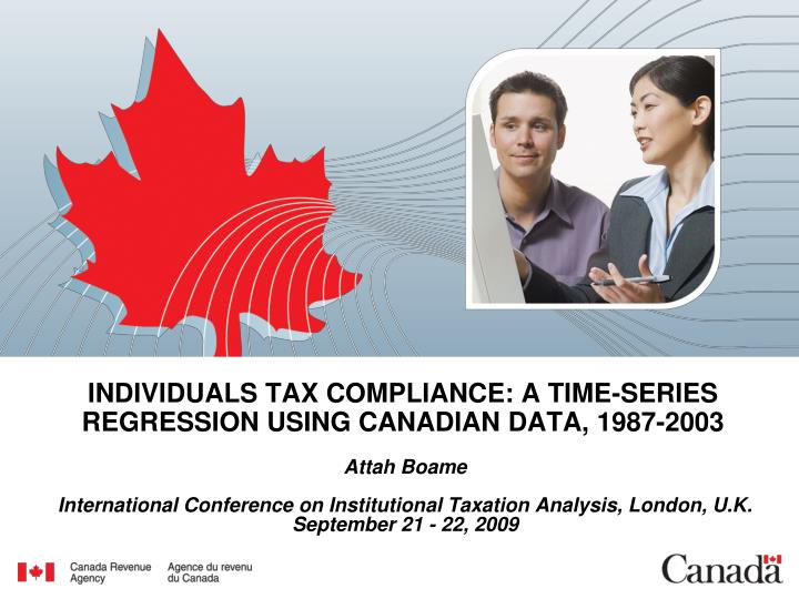 individuals tax compliance a time series regression using canadian data 1987 2003