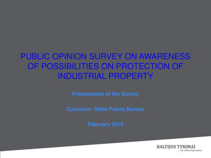 public opinion survey on awareness of possibilities on protection of industrial property