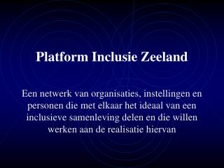 platform inclusie zeeland