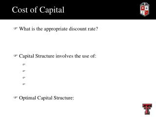 Cost of Capital