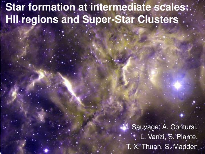 star formation at intermediate scales hii regions and super star clusters
