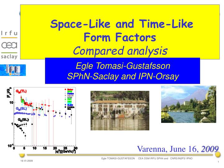 space like and time like form factors compared analysis