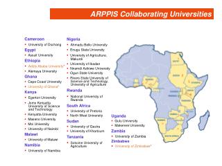 ARPPIS participating universities, 2008