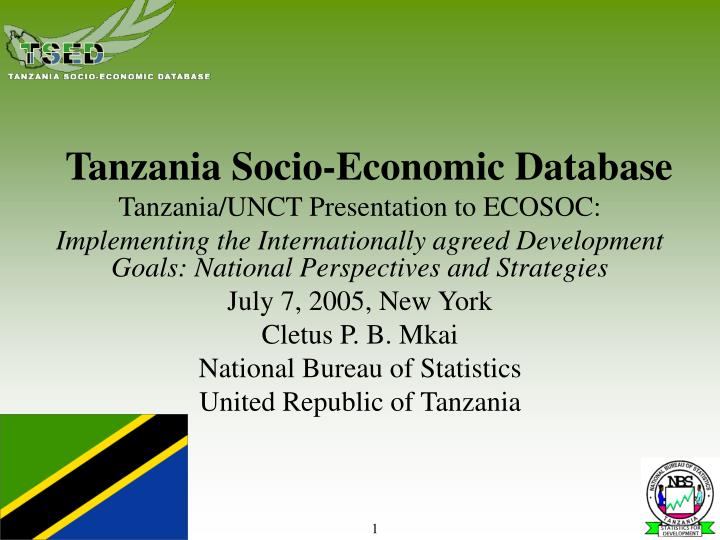 tanzania socio economic database