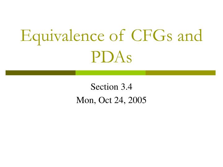 equivalence of cfgs and pdas