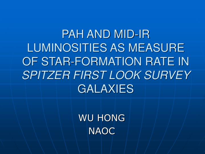 pah and mid ir luminosities as measure of star formation rate in spitzer first look survey galaxies