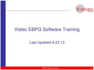 Vistec EBPG Software Training