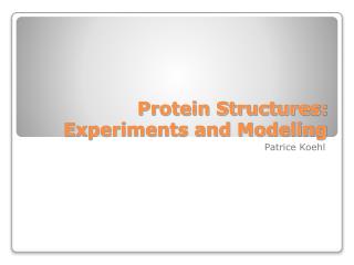 Protein Structures: Experiments and Modeling