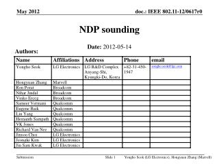 NDP sounding