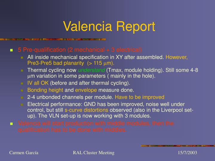 valencia report