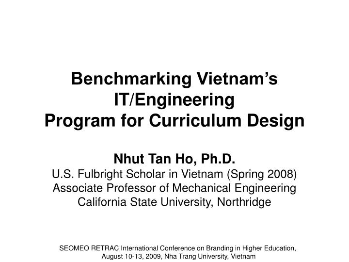 benchmarking vietnam s it engineering program for curriculum design
