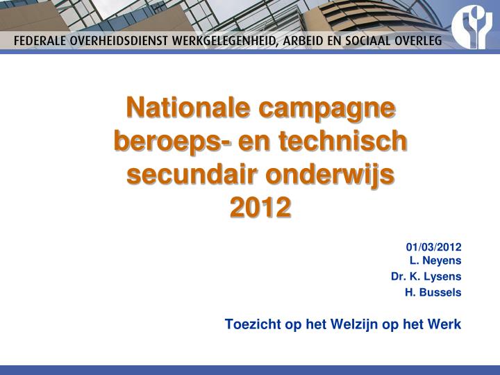 nationale campagne beroeps en technisch secundair onderwijs 2012