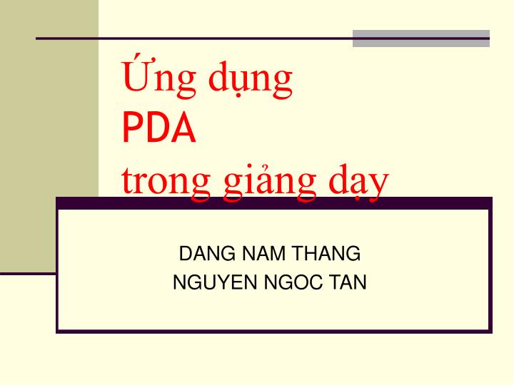 ng d ng pda trong gi ng d y