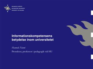 Informationskompetensens betydelse inom universitetet