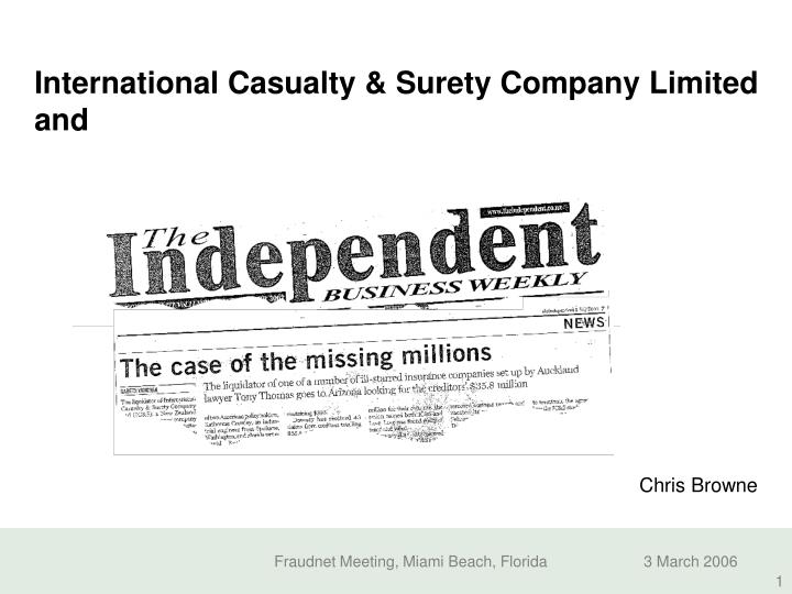 international casualty surety company limited and